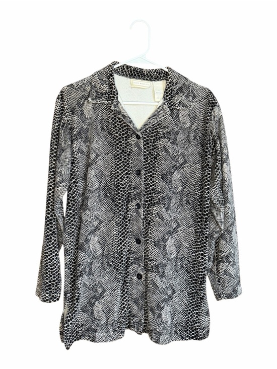 Studio Works Tops - Studio Works & Co. Black and White Snakeskin Print Top